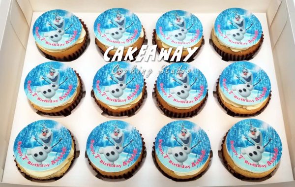 卡通食用打印 Frozen Olaf Cupcakes