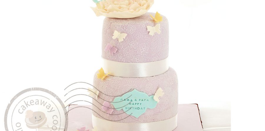 糖lace結婚蛋糕（配牡丹）