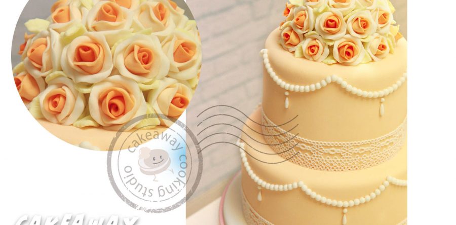 兩層結婚蛋糕 (花球形)