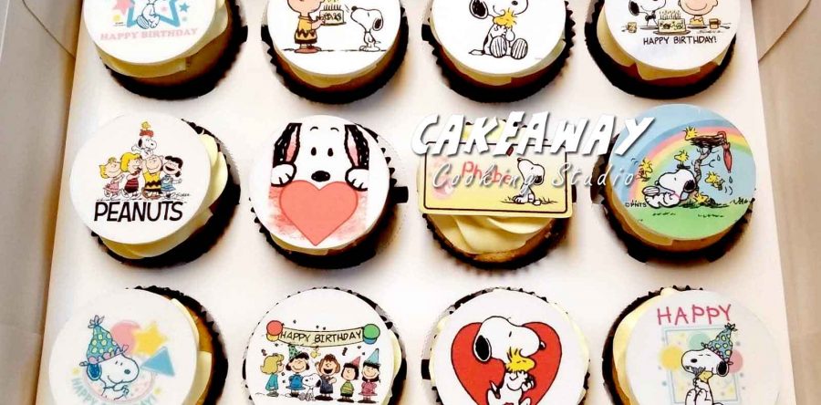 食用打印 Snoopy Cupcakes