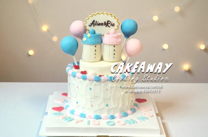 嬰兒性別揭曉蛋糕 (奶樽版本)