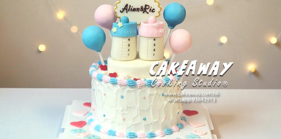 嬰兒性別揭曉蛋糕 (奶樽版本)