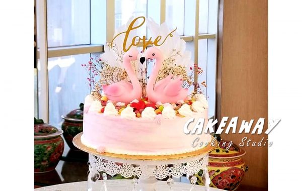 粉紅 Flamingo （雙鶴）結婚蛋糕