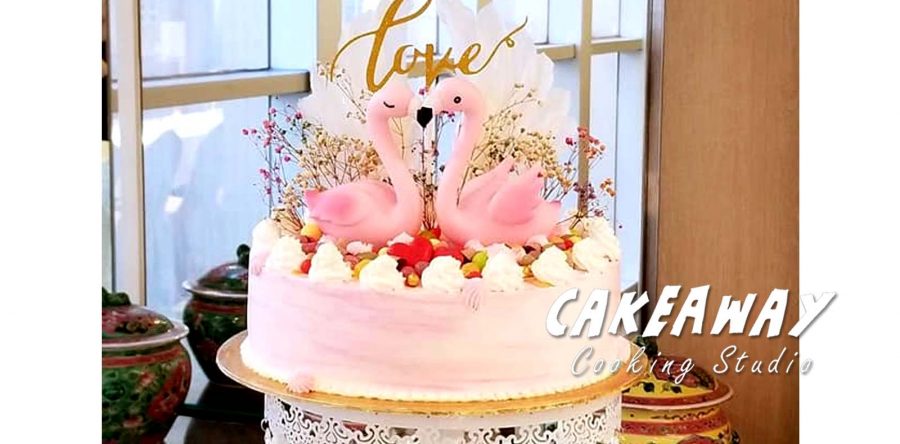 粉紅 Flamingo （雙鶴）結婚蛋糕