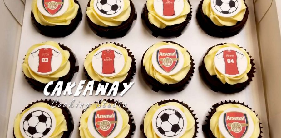 足球主題Cupcake