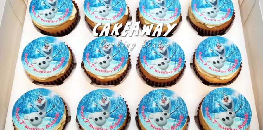 卡通食用打印 Frozen Olaf Cupcakes