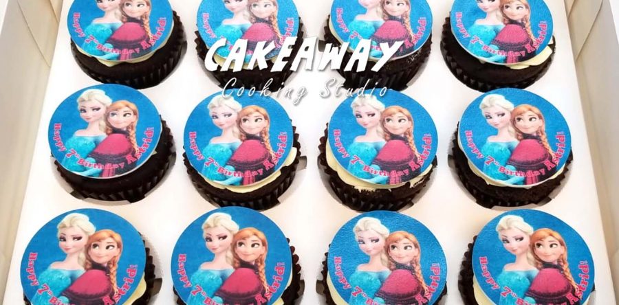 卡通食用打印 Frozen Elsa & Anna Cupcakes