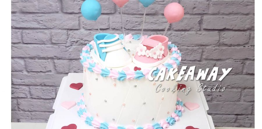 嬰兒性別揭曉蛋糕 (鞋仔版本)