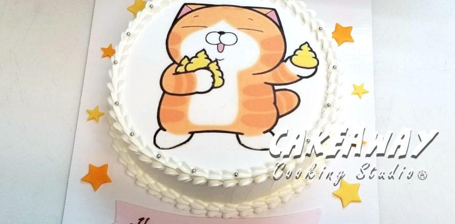 白懶貓蛋糕（食用打印）