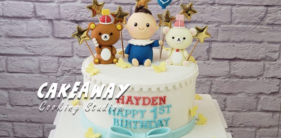 鬆馳熊及牛奶熊百日宴蛋糕