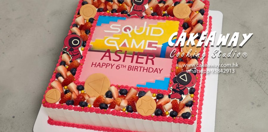 魷魚遊戲Squid Game主題忌廉蛋糕